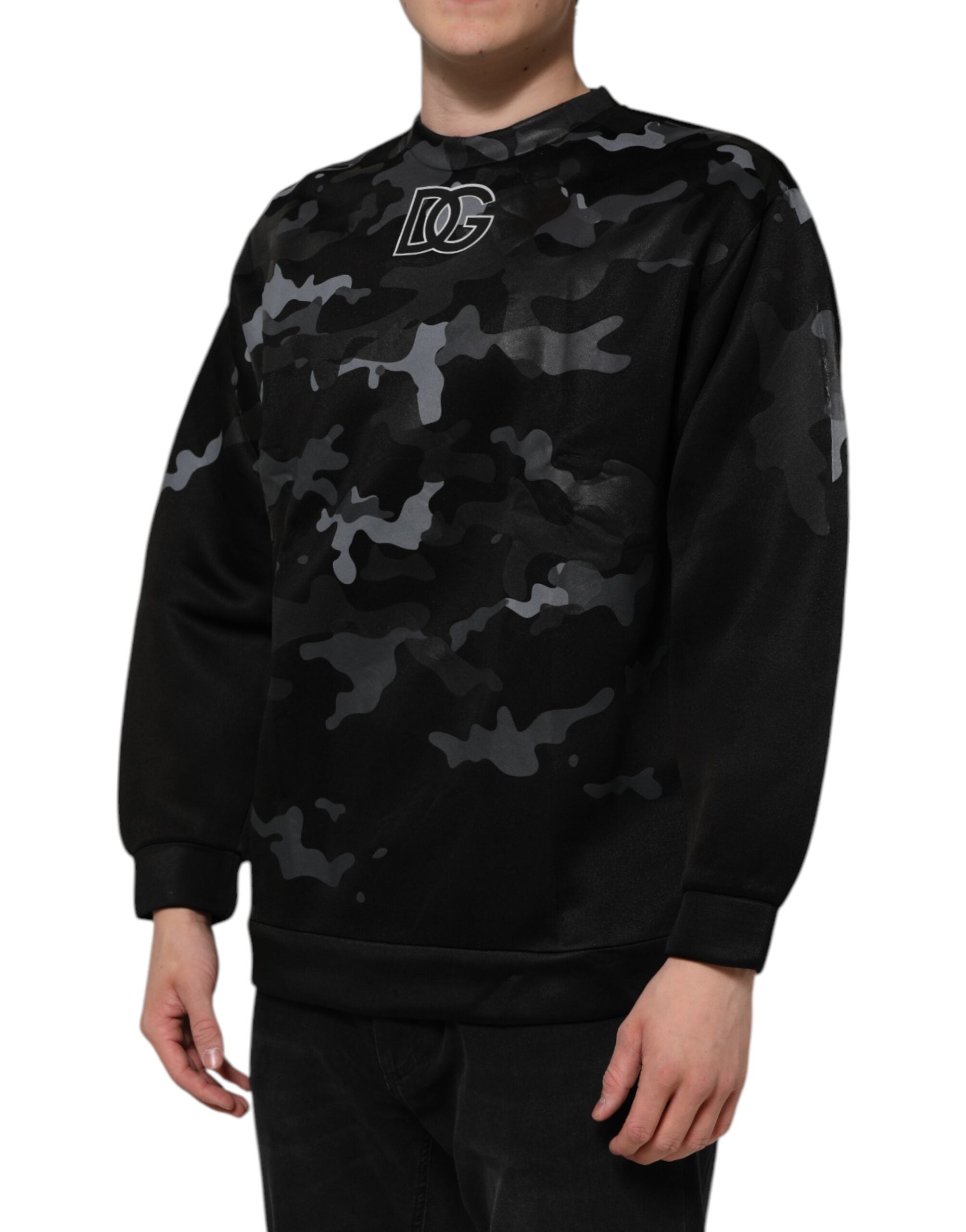 Sudadera Dolce & Gabbana negra con estampado de camuflaje