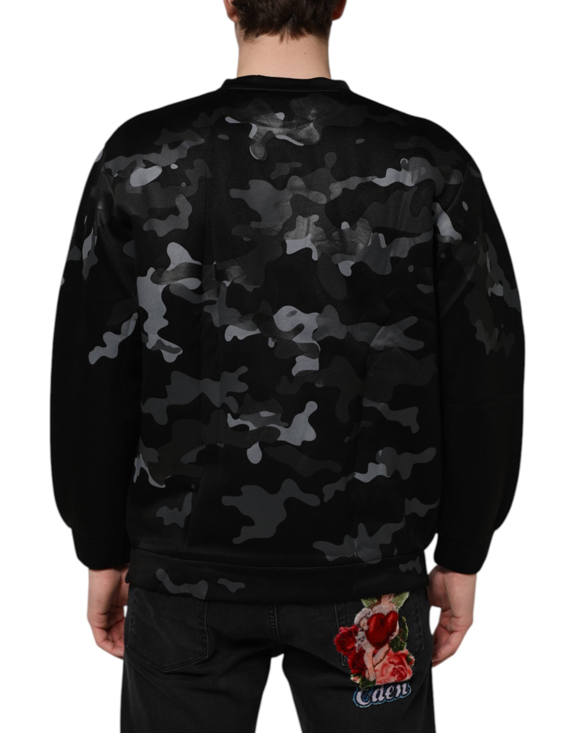 Sudadera Dolce & Gabbana Negra de Camuflaje sin Cierre