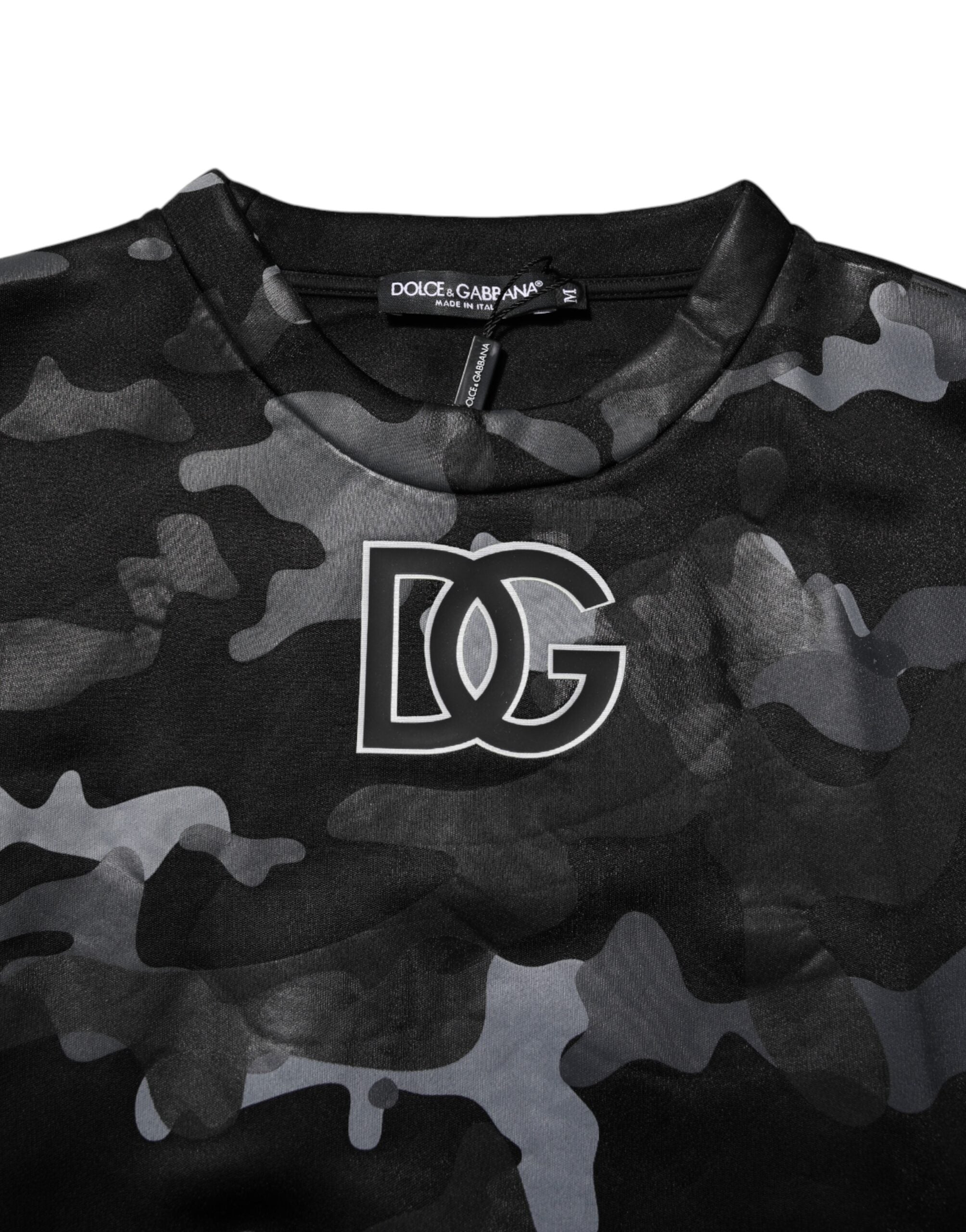 Sudadera con capucha y estampado de camuflaje negro de Dolce & Gabbana
