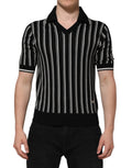 Dolce & Gabbana Black White Stripes Collared Polo T-shirt
