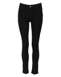 Dolce & Gabbana Black Cotton Logo Skinny MidWaist Denim Jeans