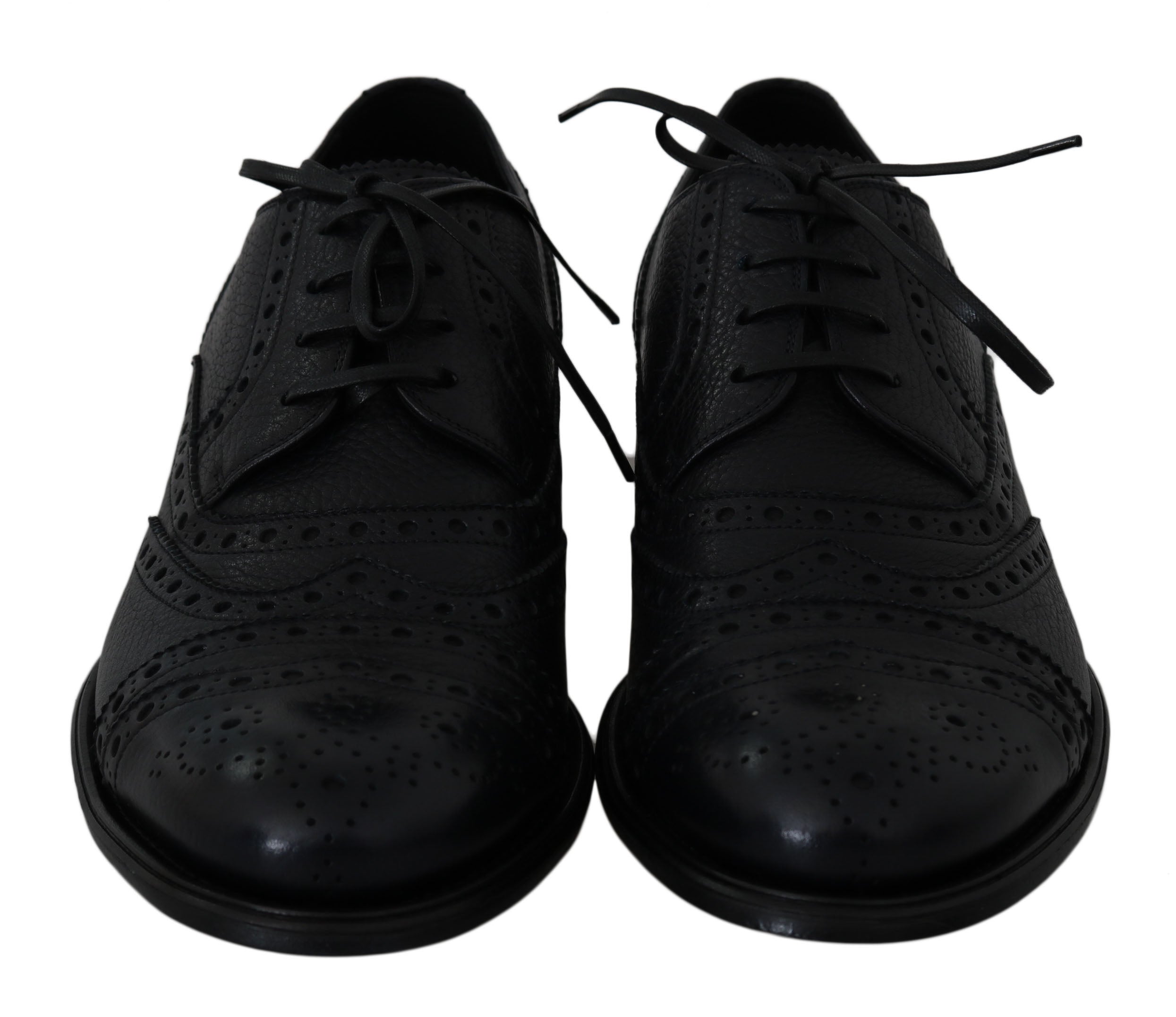 Zapatos de vestir Dolce & Gabbana Derby Oxford con puntera de ala en azul oscuro elegante