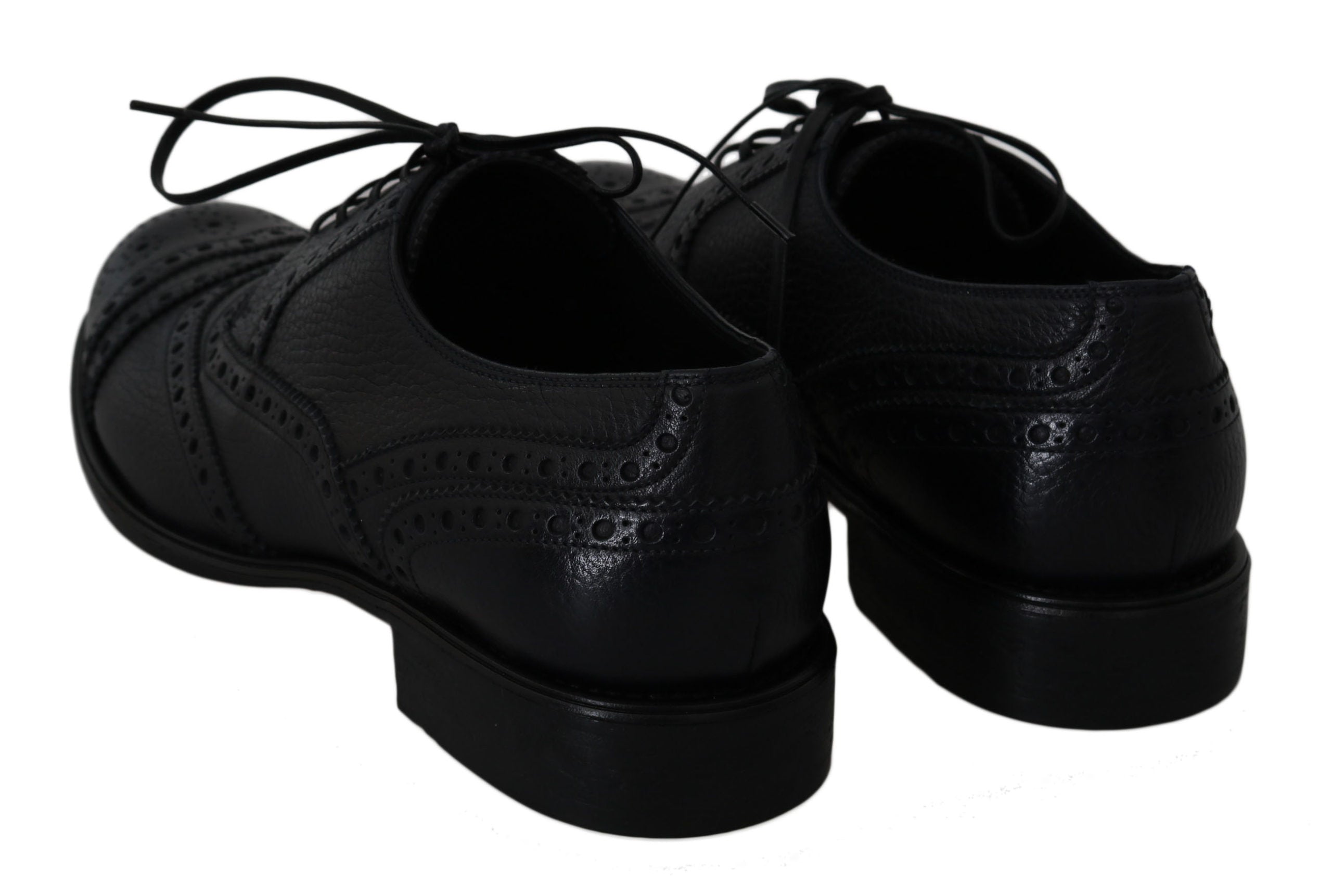 Zapatos de vestir Dolce & Gabbana Derby Oxford con puntera de ala en azul oscuro elegante