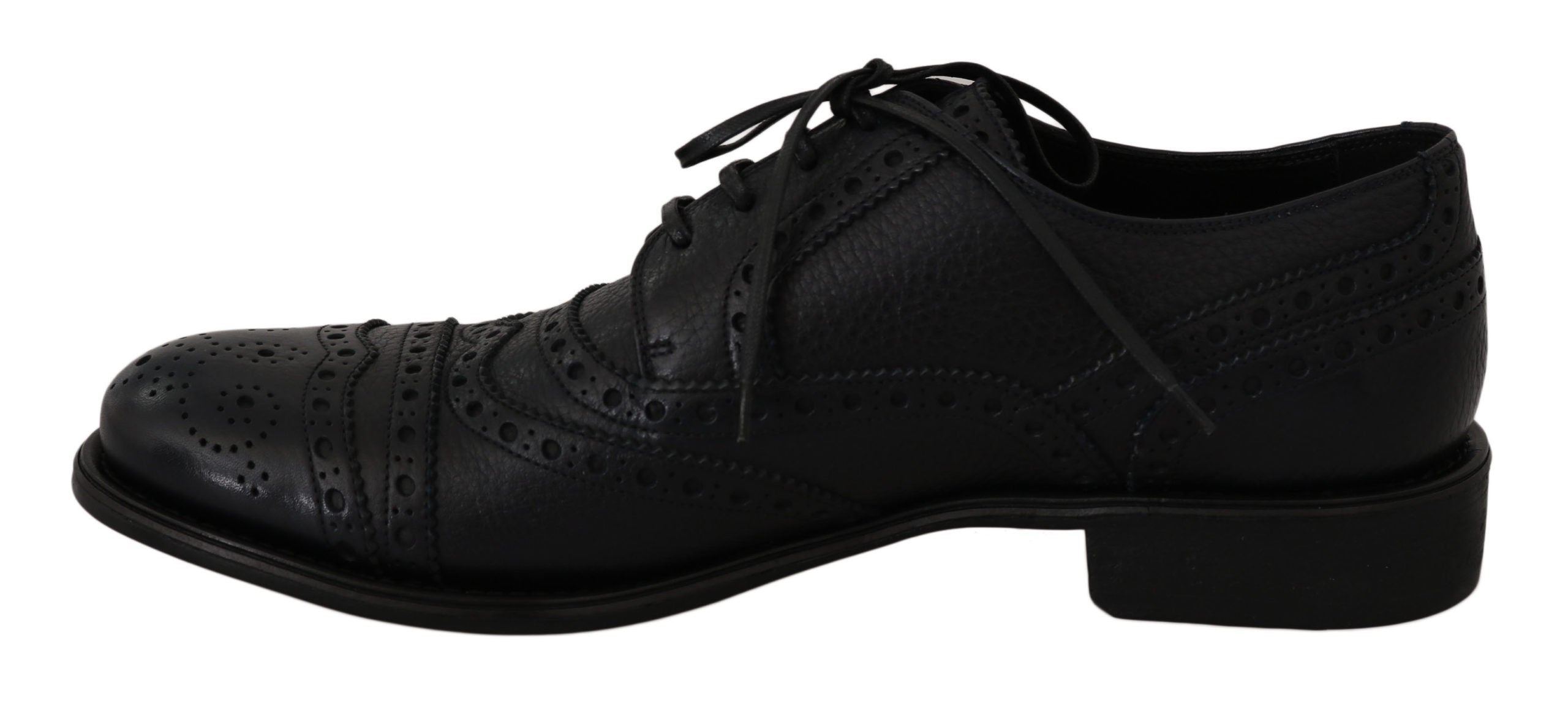 Zapatos de vestir Dolce & Gabbana Derby Oxford con puntera de ala en azul oscuro elegante