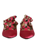 Prosperine Red Gold Studded Pointed Toe Ballet Flats Shoes