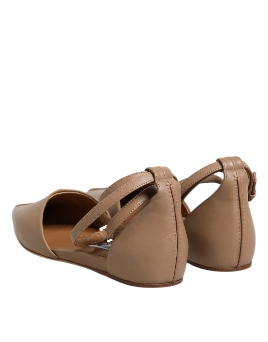 Max Mara Beige Leather Pointed Toe Sandals Ballet Flat Shoes