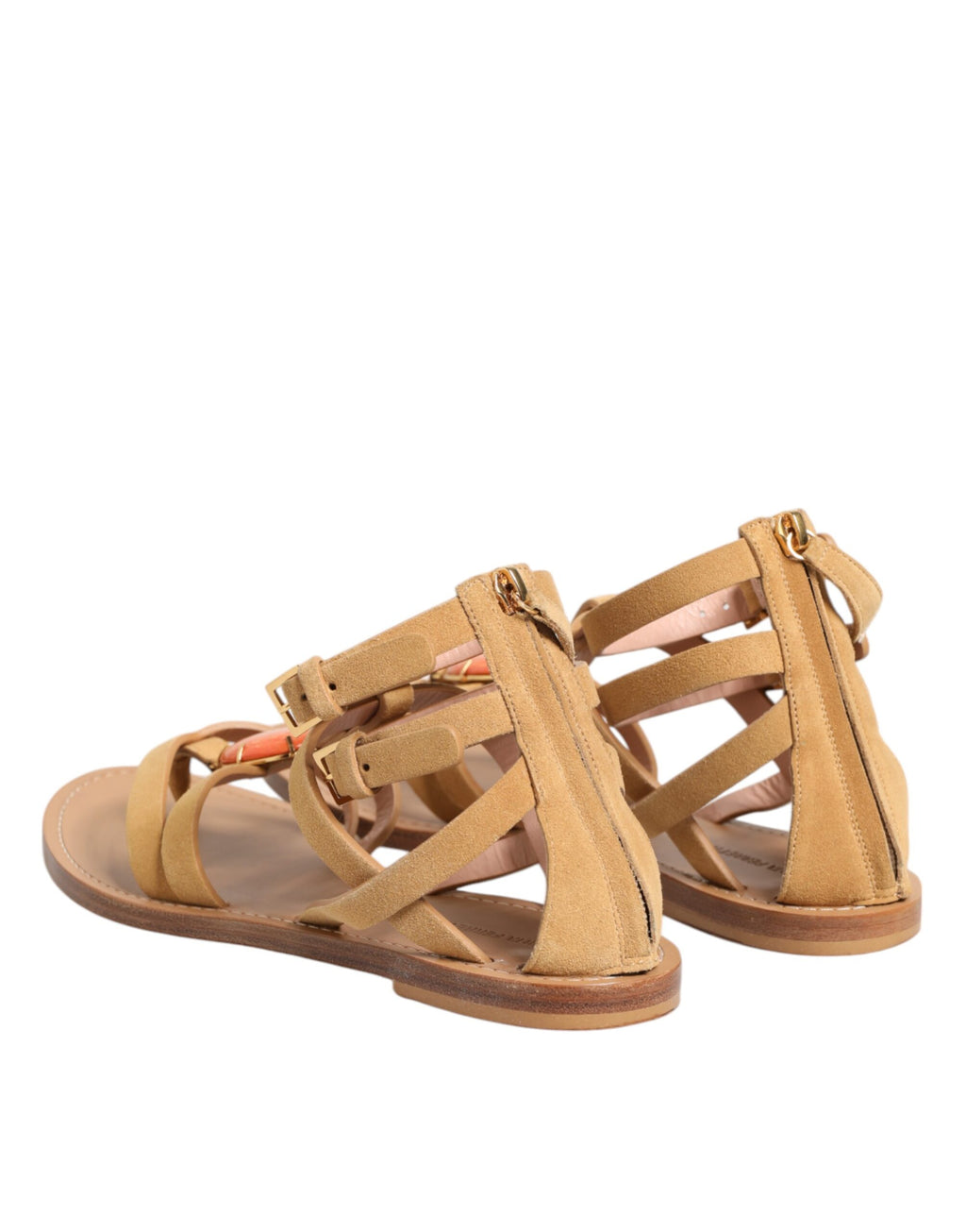 Alberta Ferretti Brown Flip Flops Zipper Ankle Strap Shoes