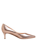 Prosperine Pink Leather Pumps Stiletto Heels Slip On Shoes