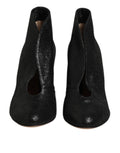 Gianvito Rossi Metallic Black Pump Stiletto Heels Shoes