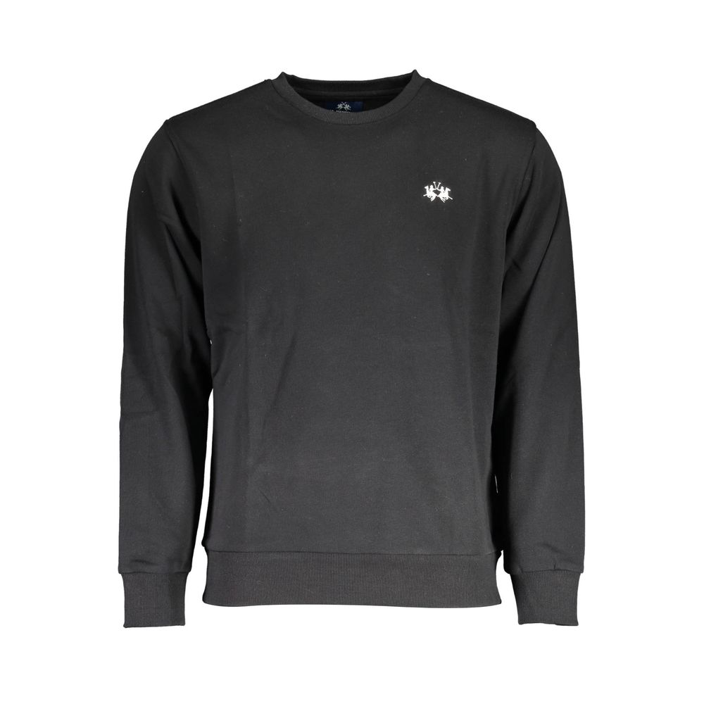 La Martina Black Cotton Sweater
