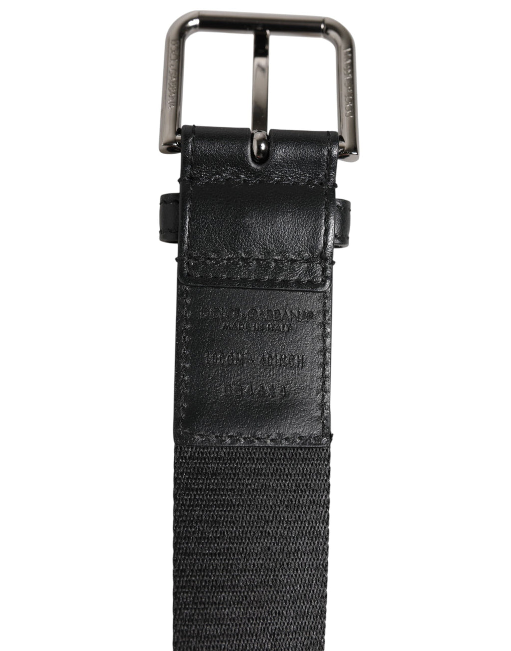 Dolce & Gabbana Blue Black Polyester Metal Buckle Belt