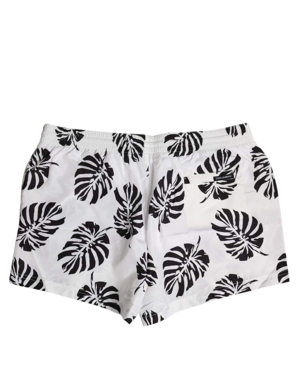 Dolce & Gabbana White Black Print Beachwear Shorts Swimwear