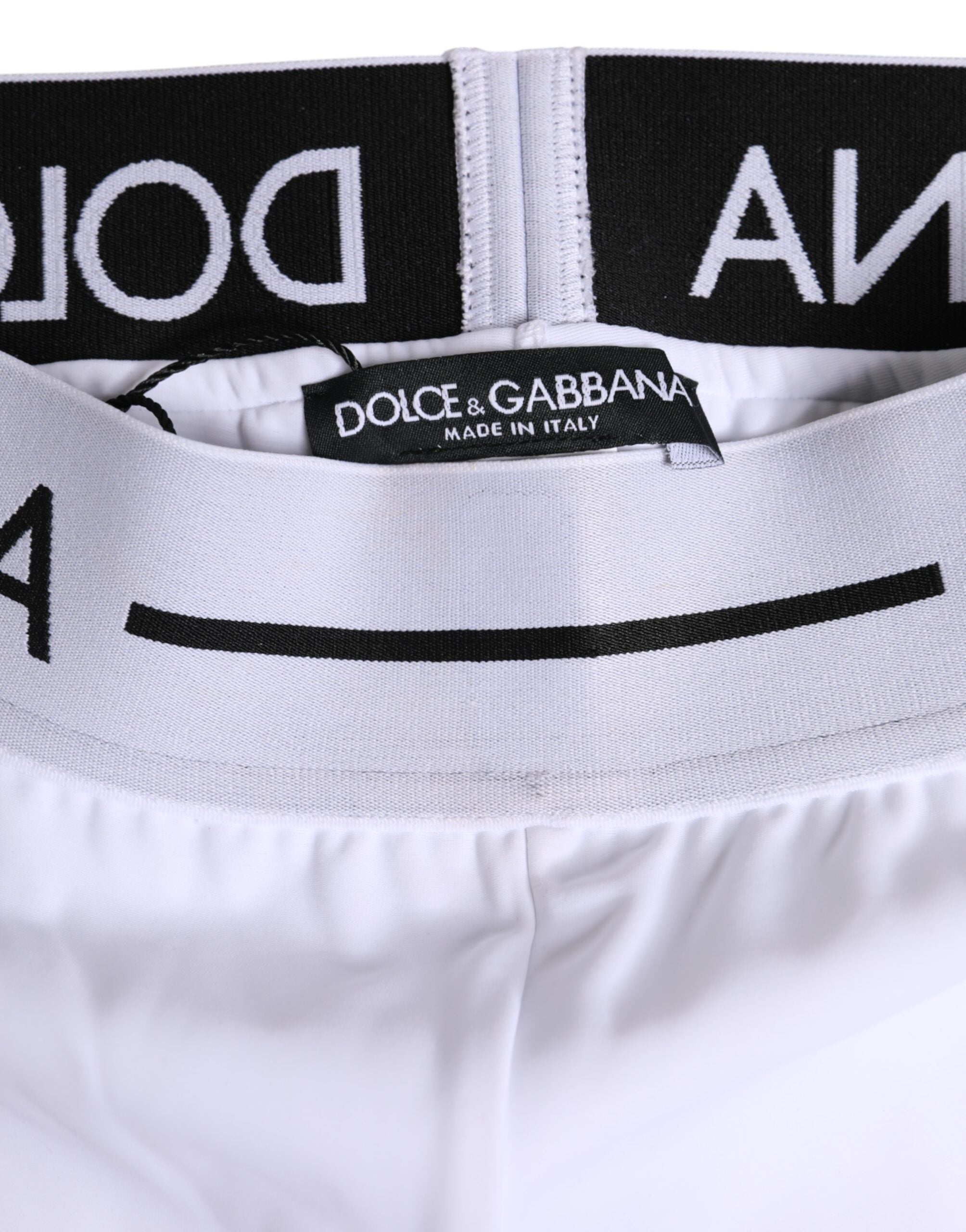Dolce & Gabbana White Nylon Logo Waistband Boxer Brief Underwear
