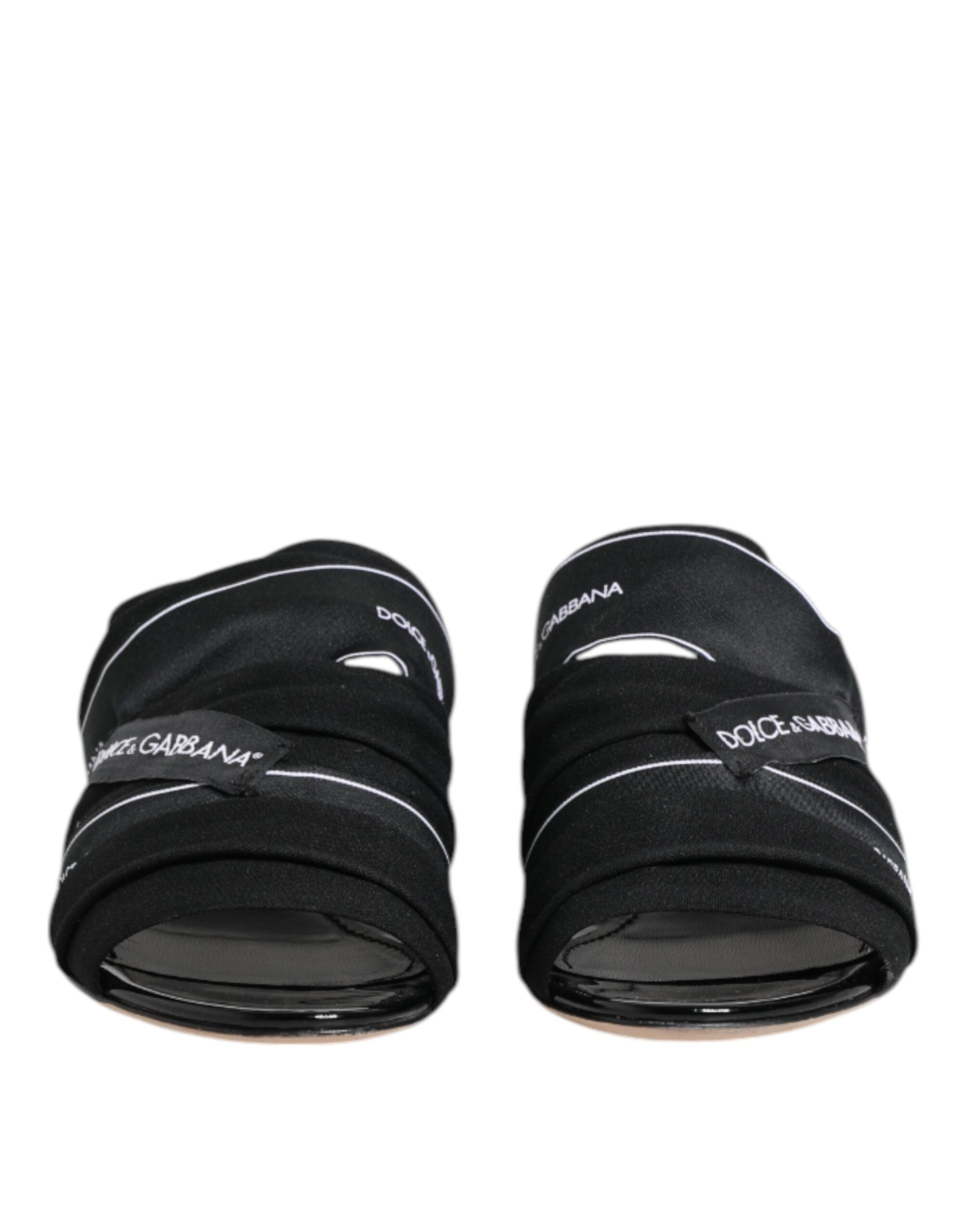 Dolce & Gabbana Black Slides Slip On Sandals Shoes