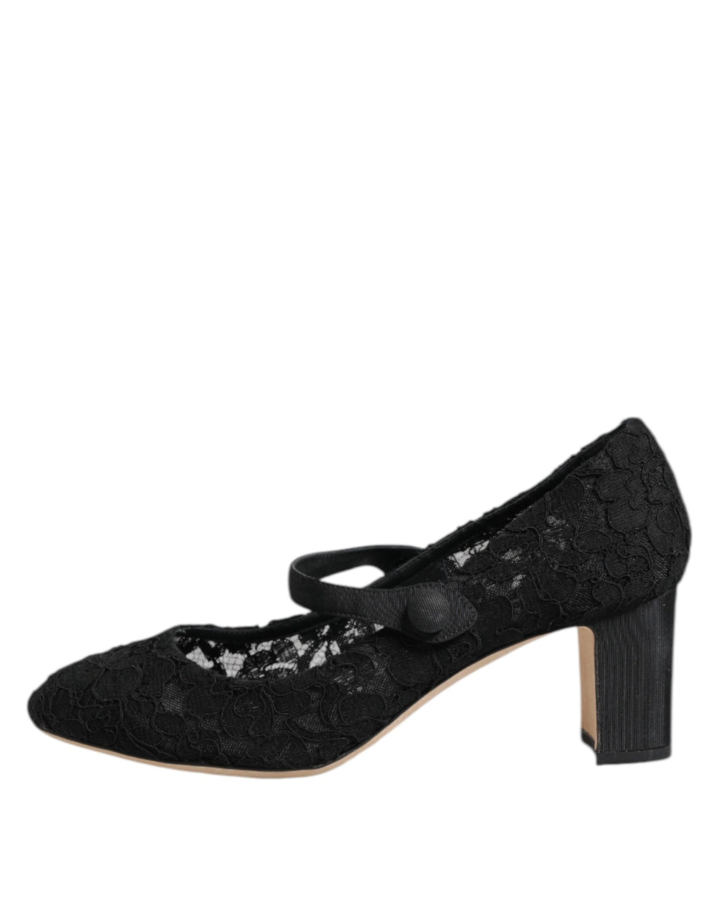 Dolce & Gabbana Black Mary Jane Taormina Lace Pumps Shoes