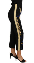 Dolce & Gabbana Elegant Black Military Embellished Pants