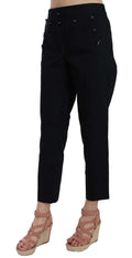 Pantalones Chic de Algodón Negro de Dolce & Gabbana