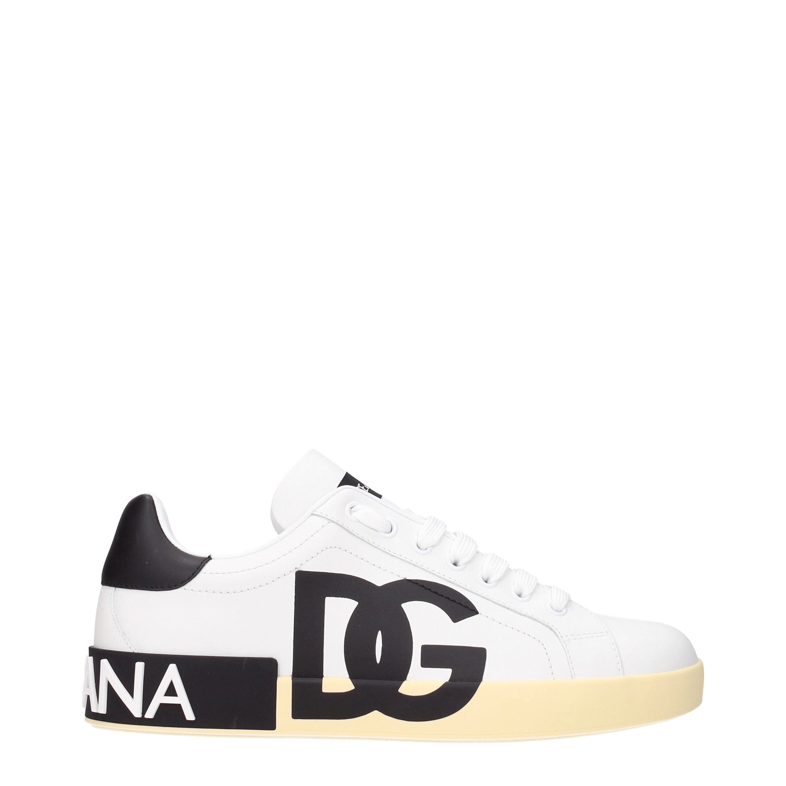 Dolce & Gabbana White Leather Sneakers