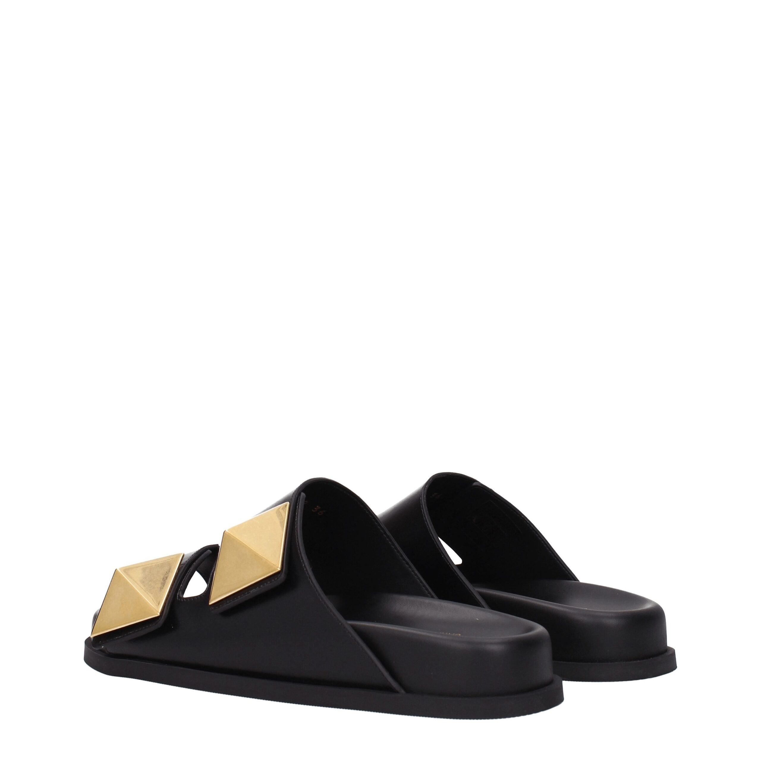 Valentino Garavani Black Leather Slipper