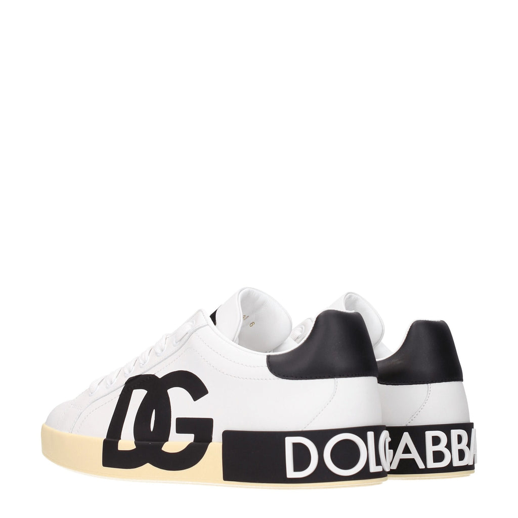 Dolce & Gabbana White Leather Sneakers