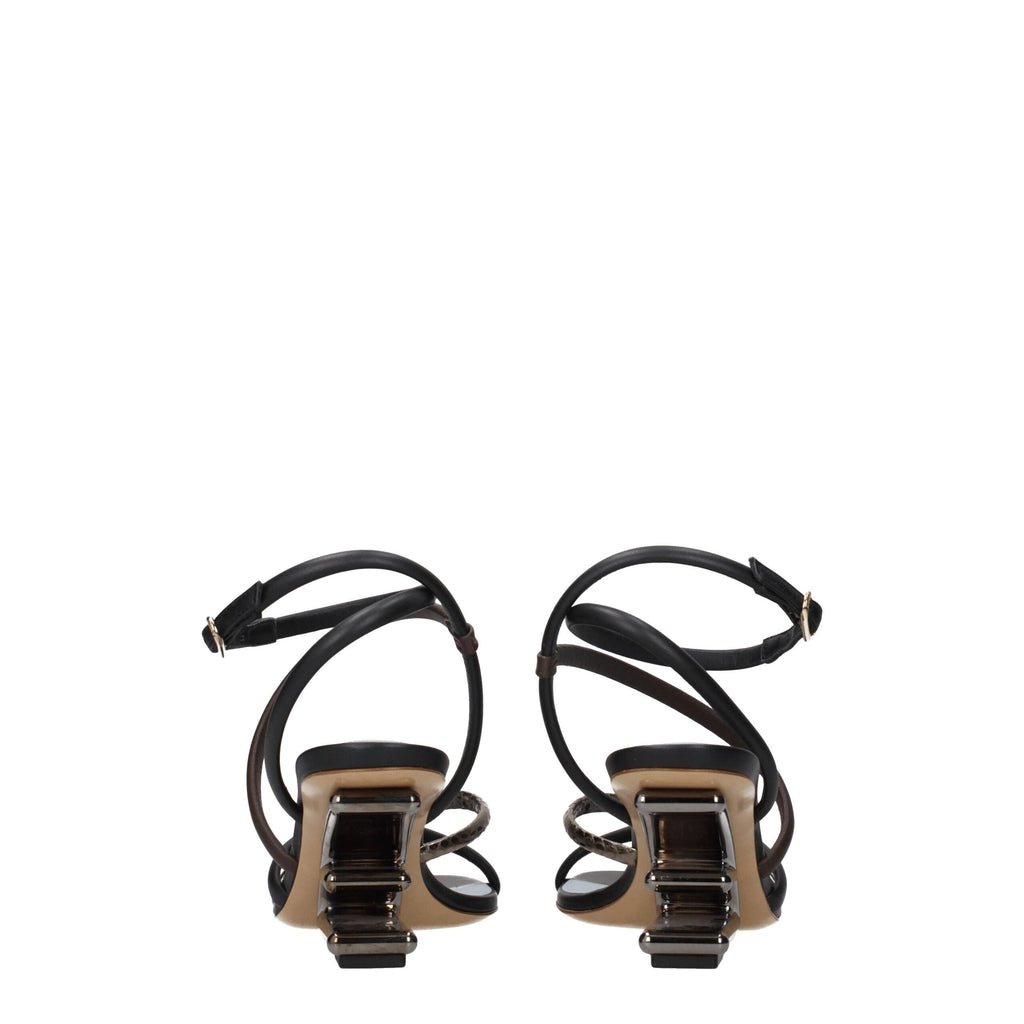 Fendi Multicolor Leather Sandal