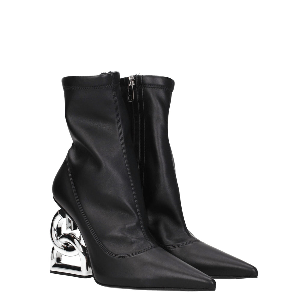 Dolce & Gabbana Black Leather Ankle