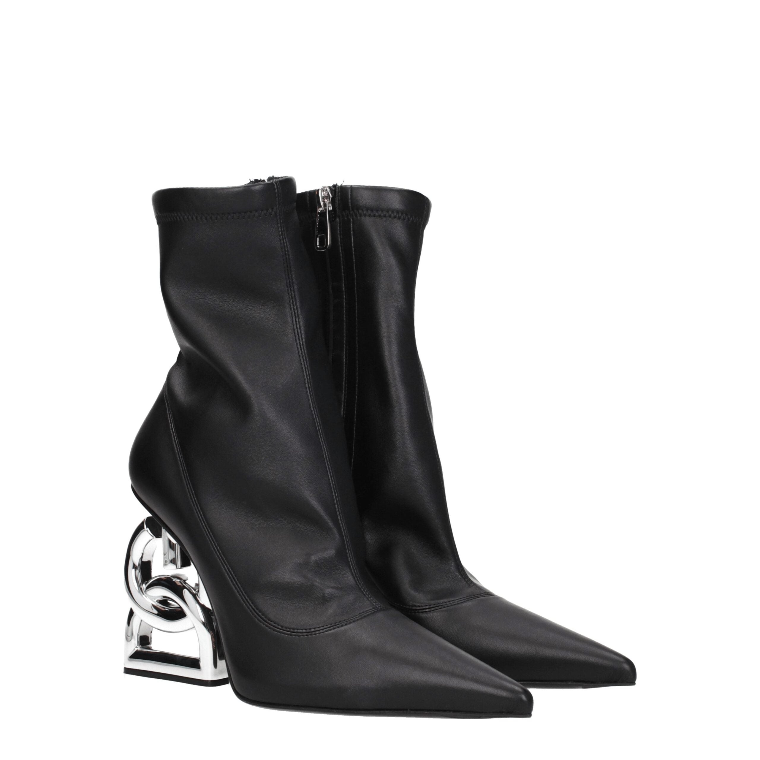 Dolce & Gabbana Black Leather Ankle