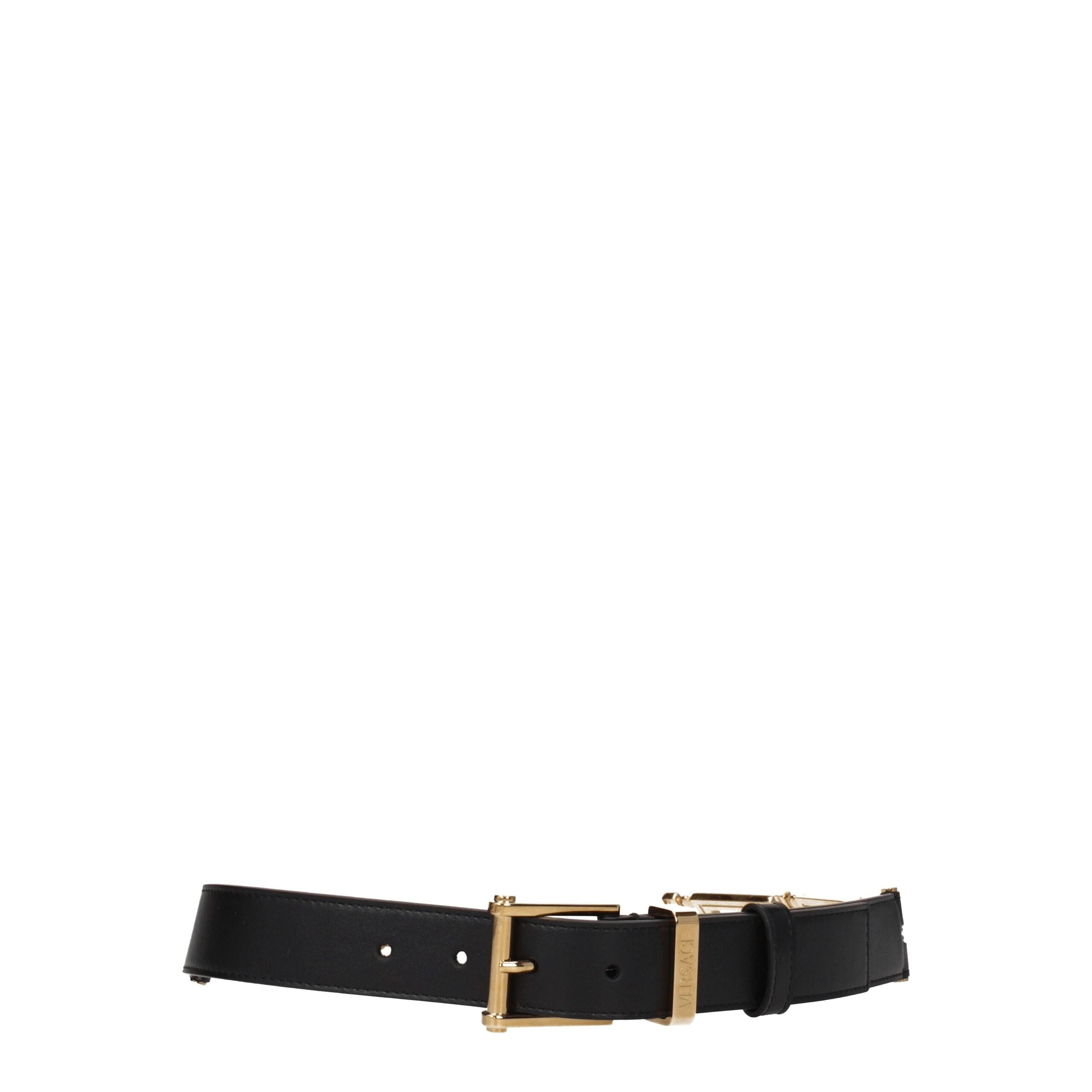 Versace Black Leather Belt