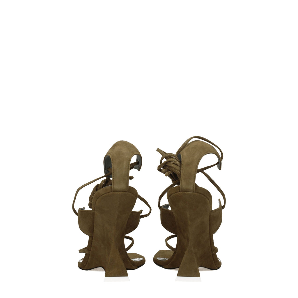 The Attico Green Leather Flip-Flop Sandal