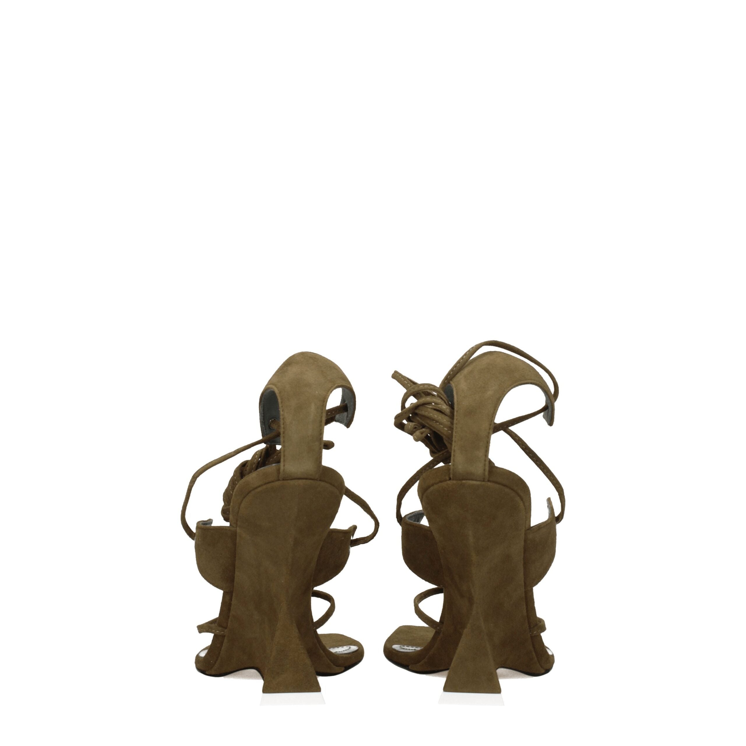 The Attico Green Leather Flip-Flop Sandal