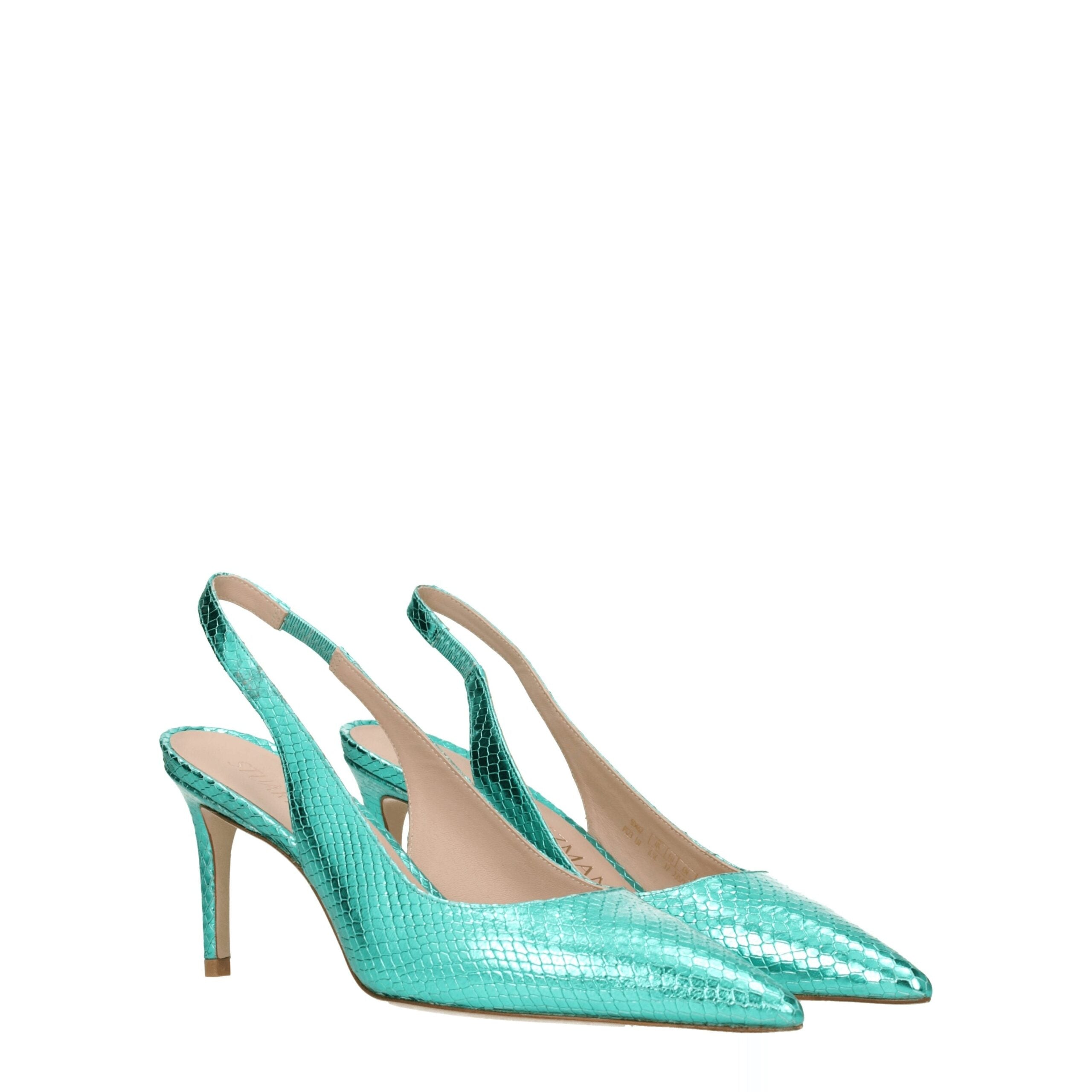 Stuart Weitzman Green Leather Sandal