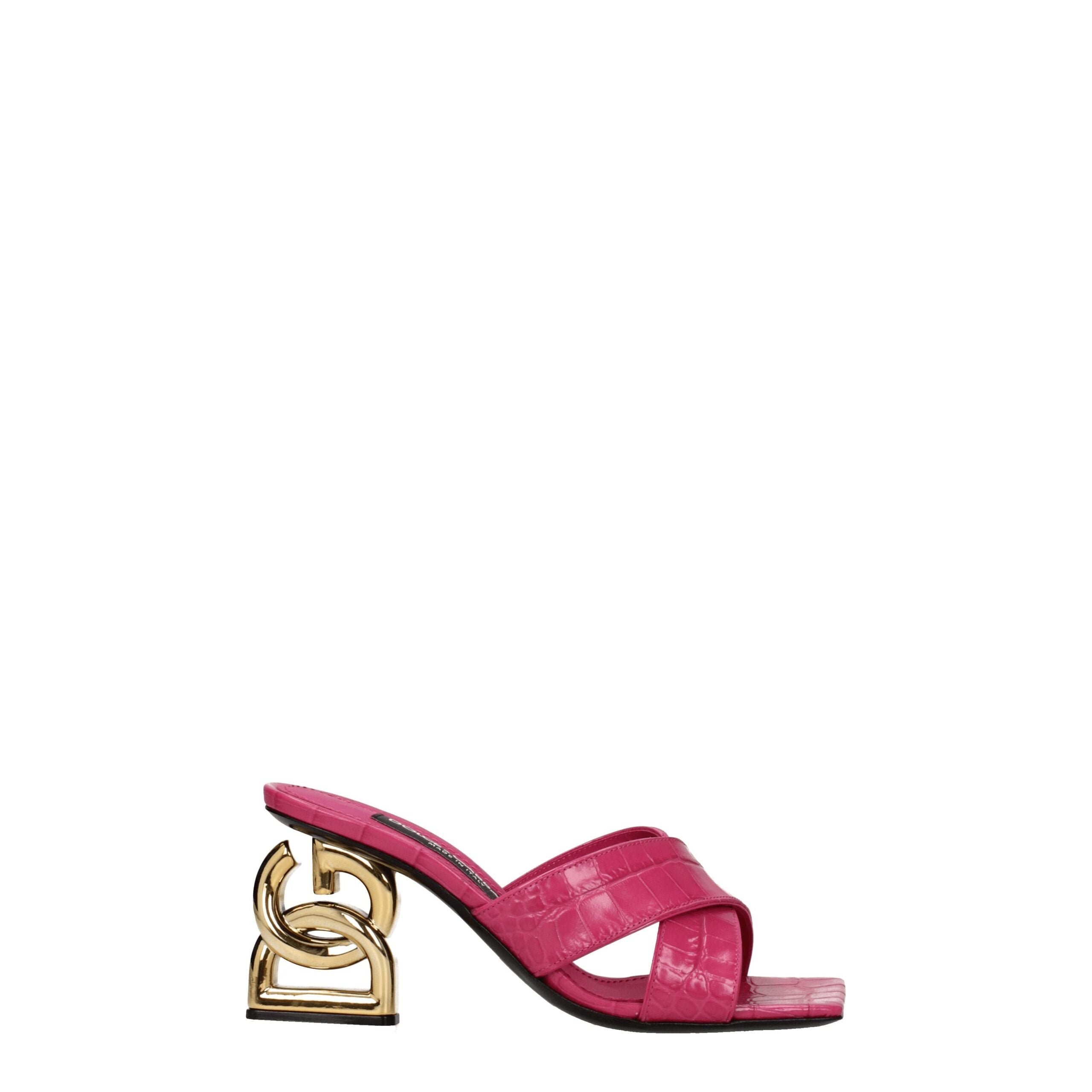 Dolce & Gabbana Pink Leather Sandal