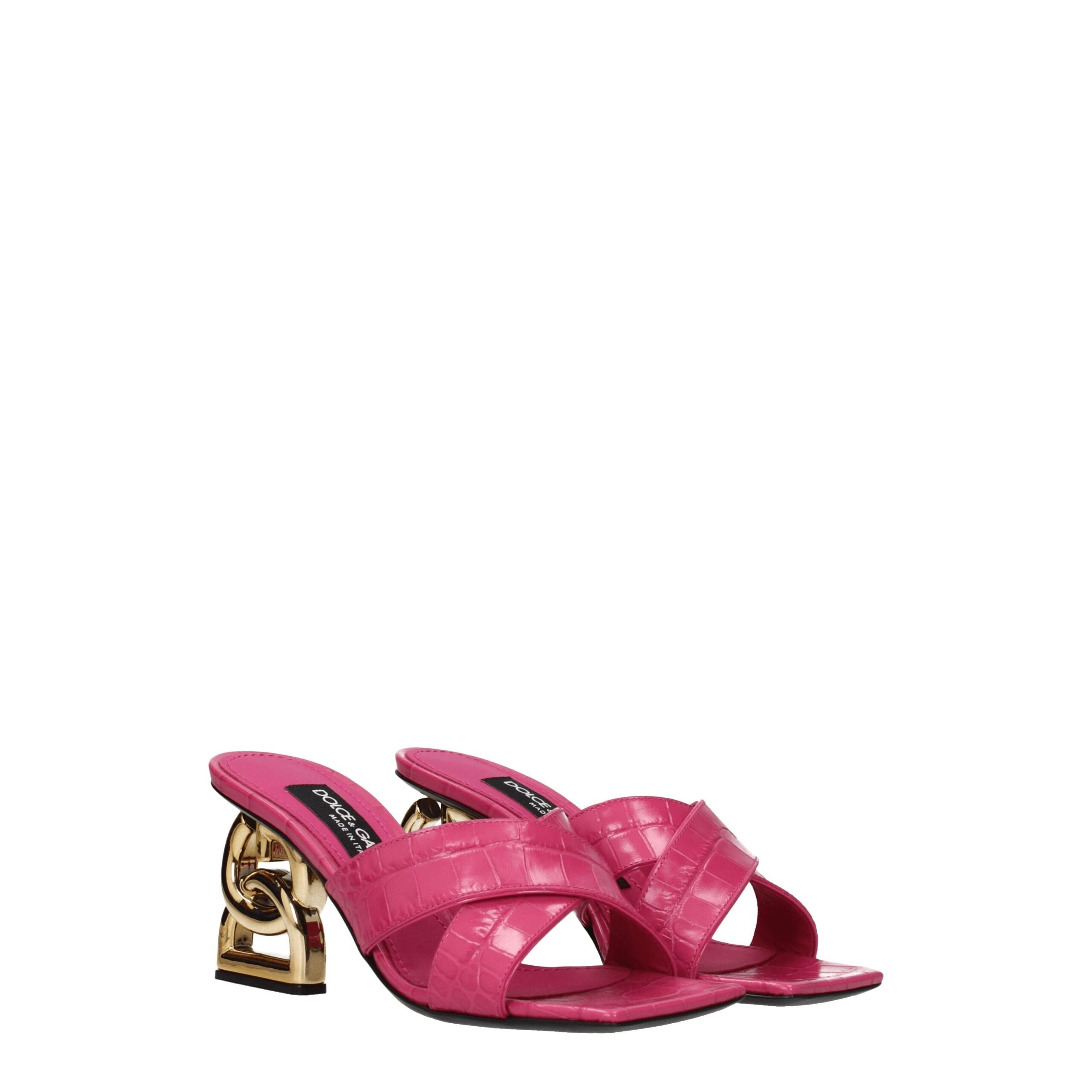 Dolce & Gabbana Pink Leather Sandal