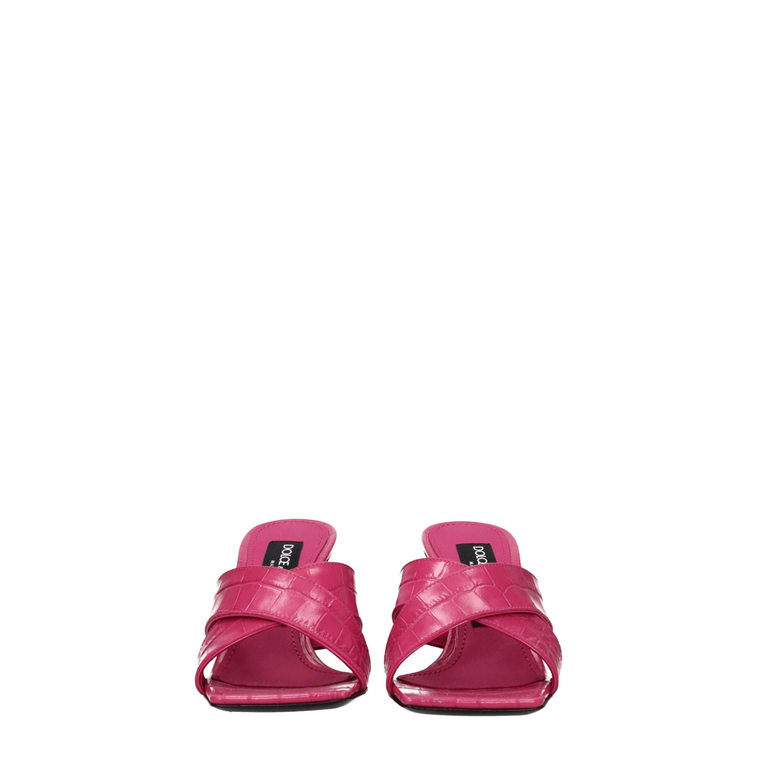 Dolce & Gabbana Pink Leather Sandal