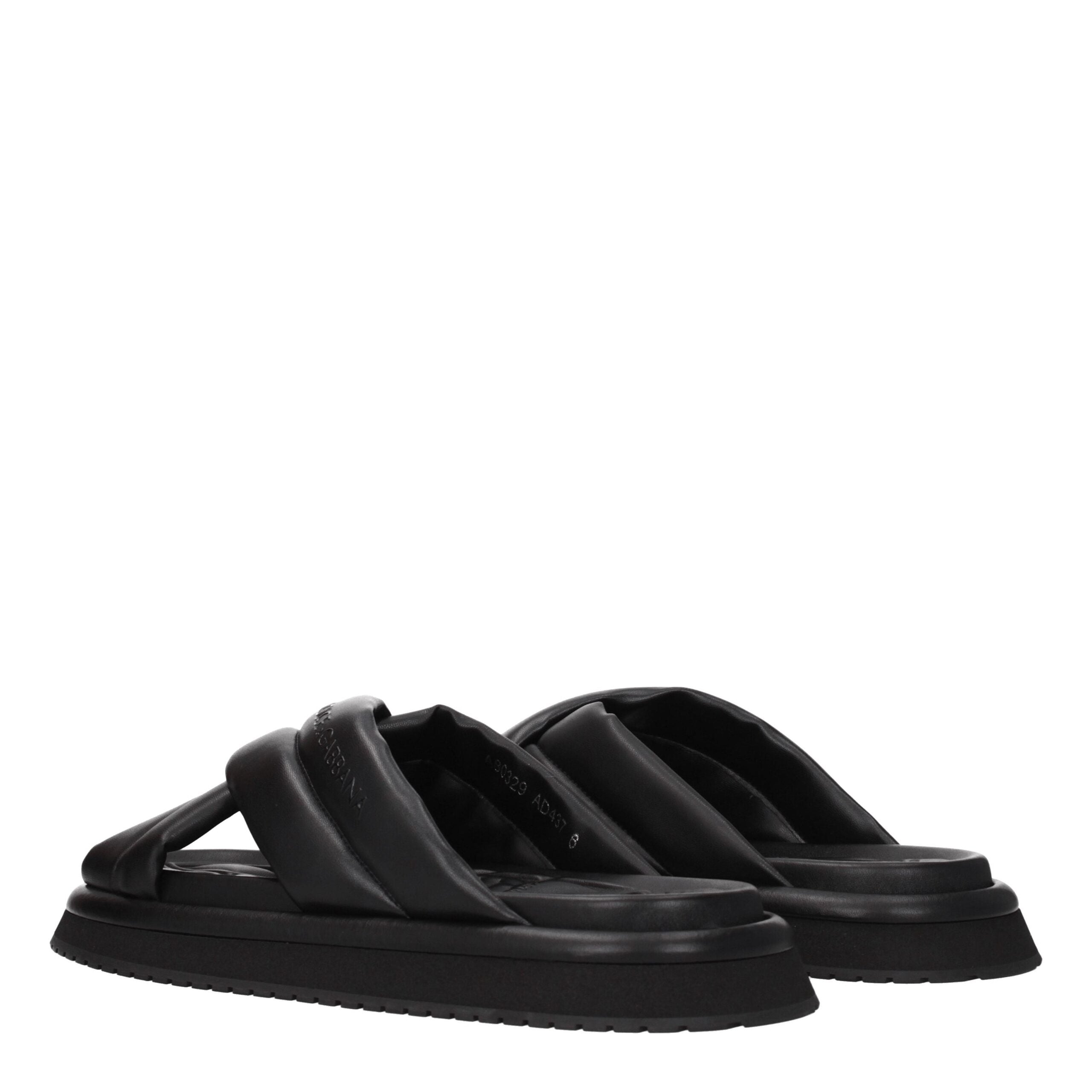 Dolce & Gabbana Black Leather Slipper