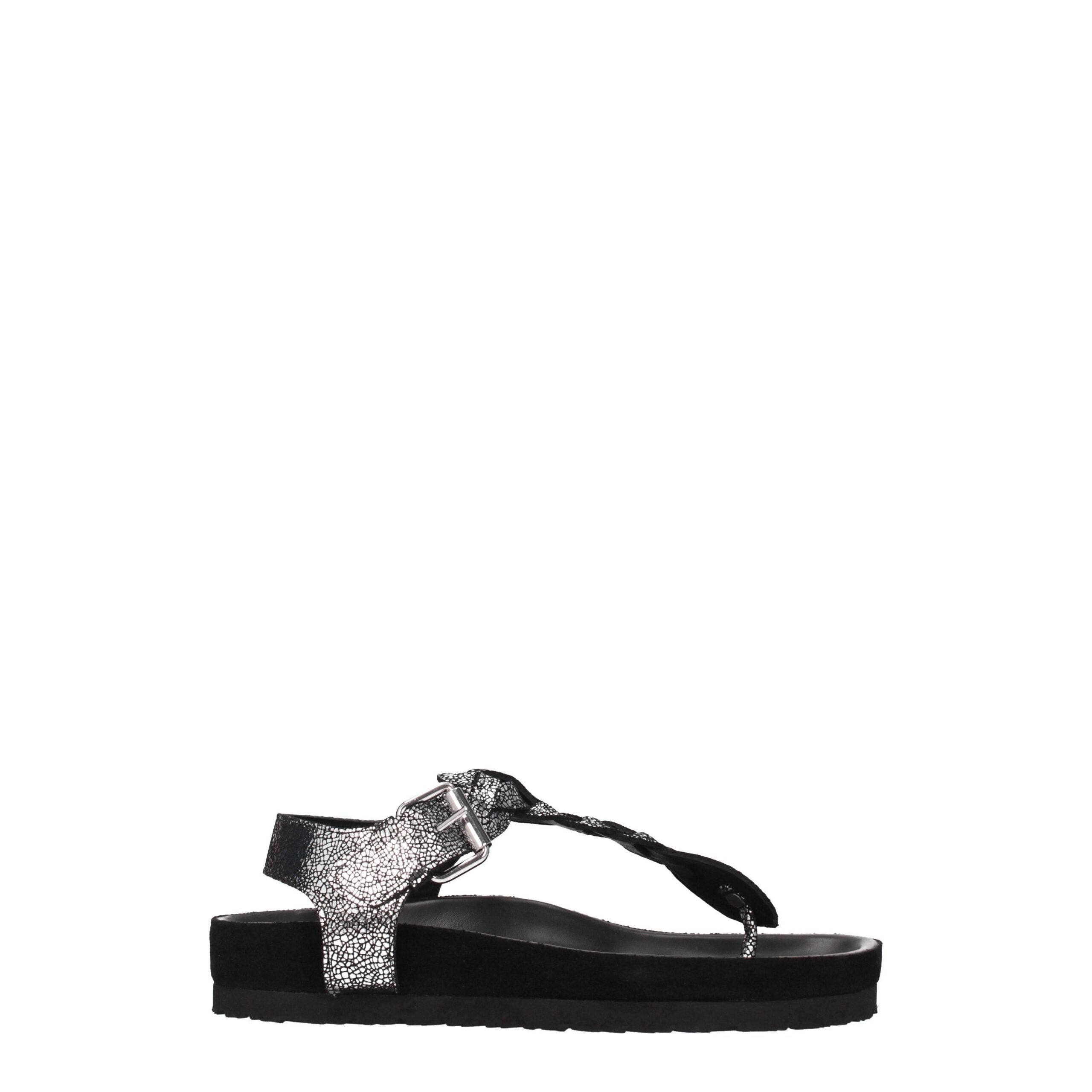 Isabel Marant Black Leather Flip-Flop Sandal