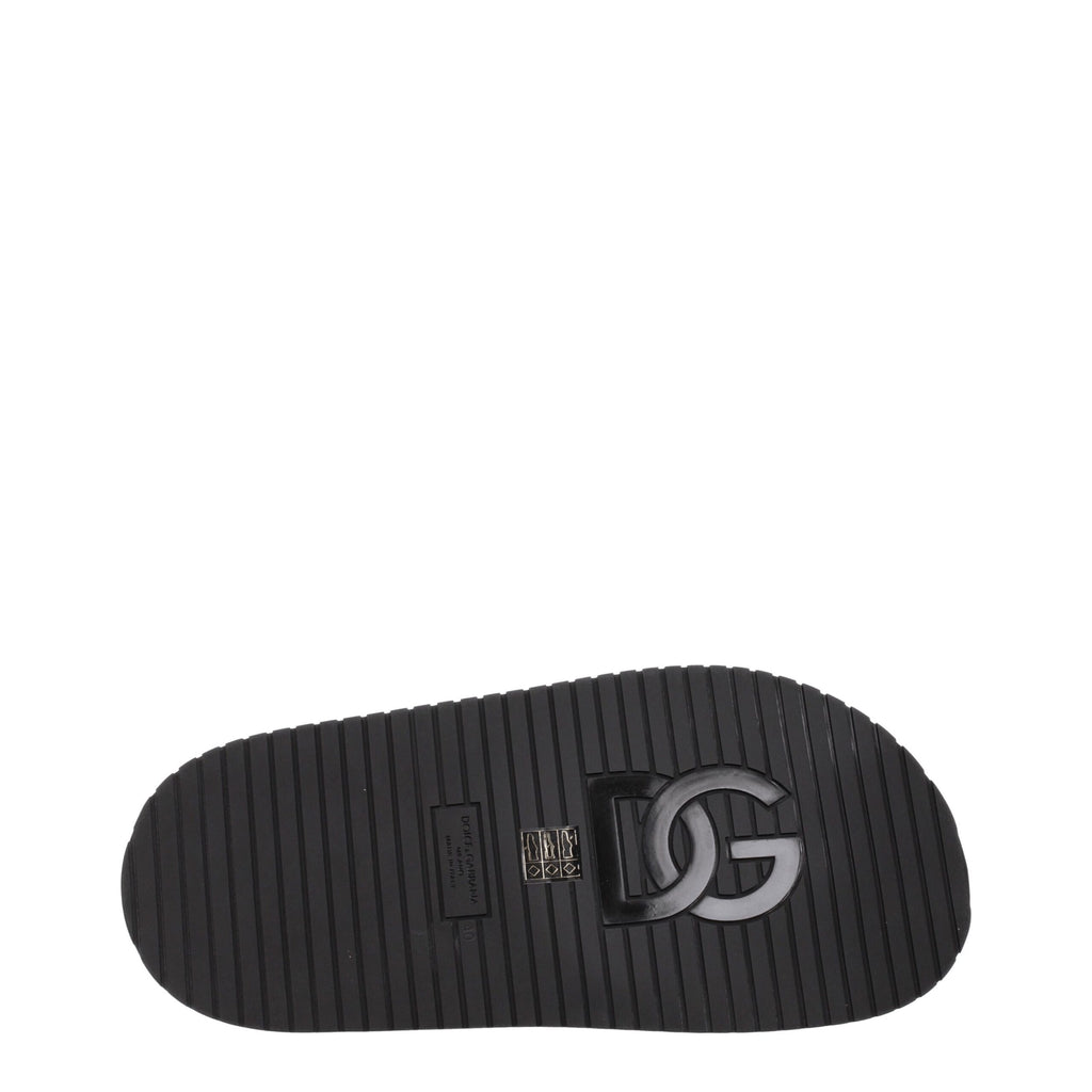 Dolce & Gabbana Black Leather Slipper