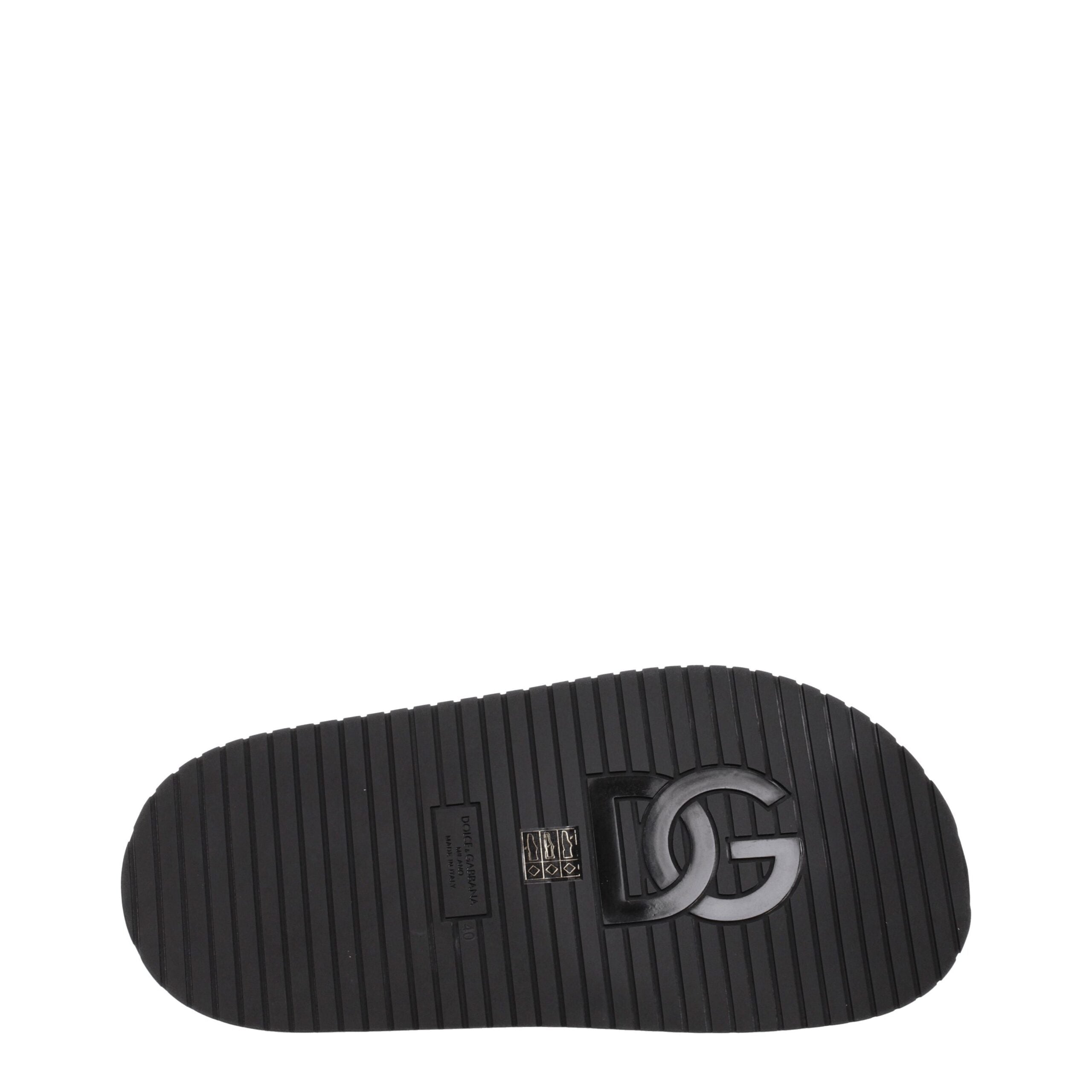 Dolce & Gabbana Black Leather Slipper