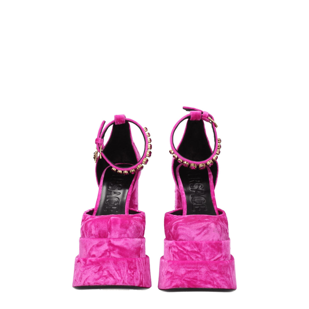 Versace Pink Velvet Sandal