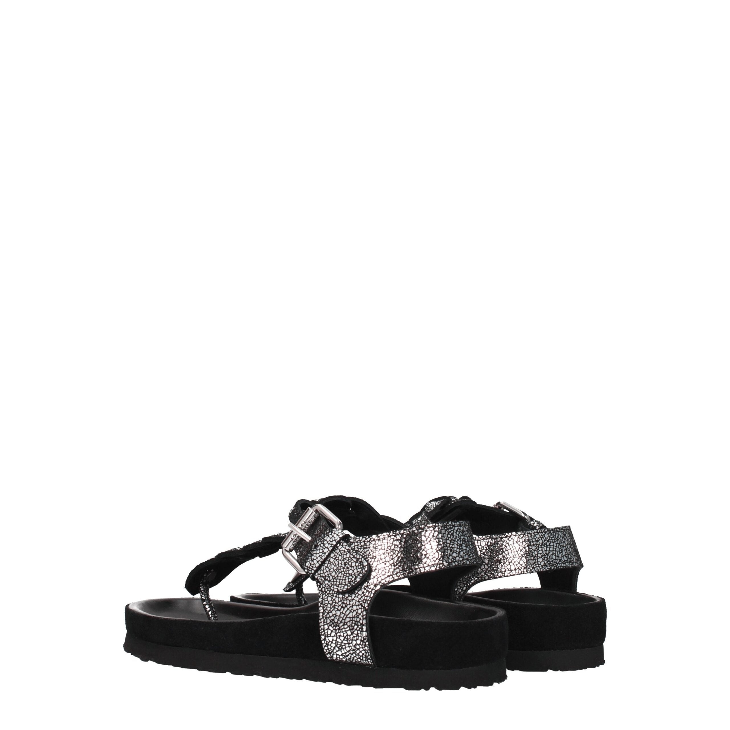 Isabel Marant Black Leather Flip-Flop Sandal