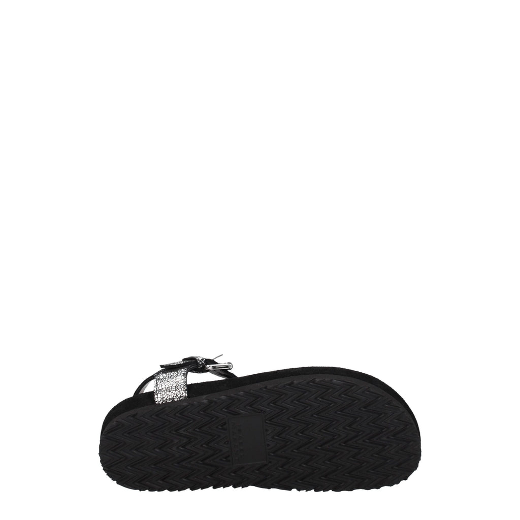 Isabel Marant Black Leather Flip-Flop Sandal