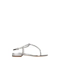 Miu Miu Gray Leather Flip-Flop Sandal