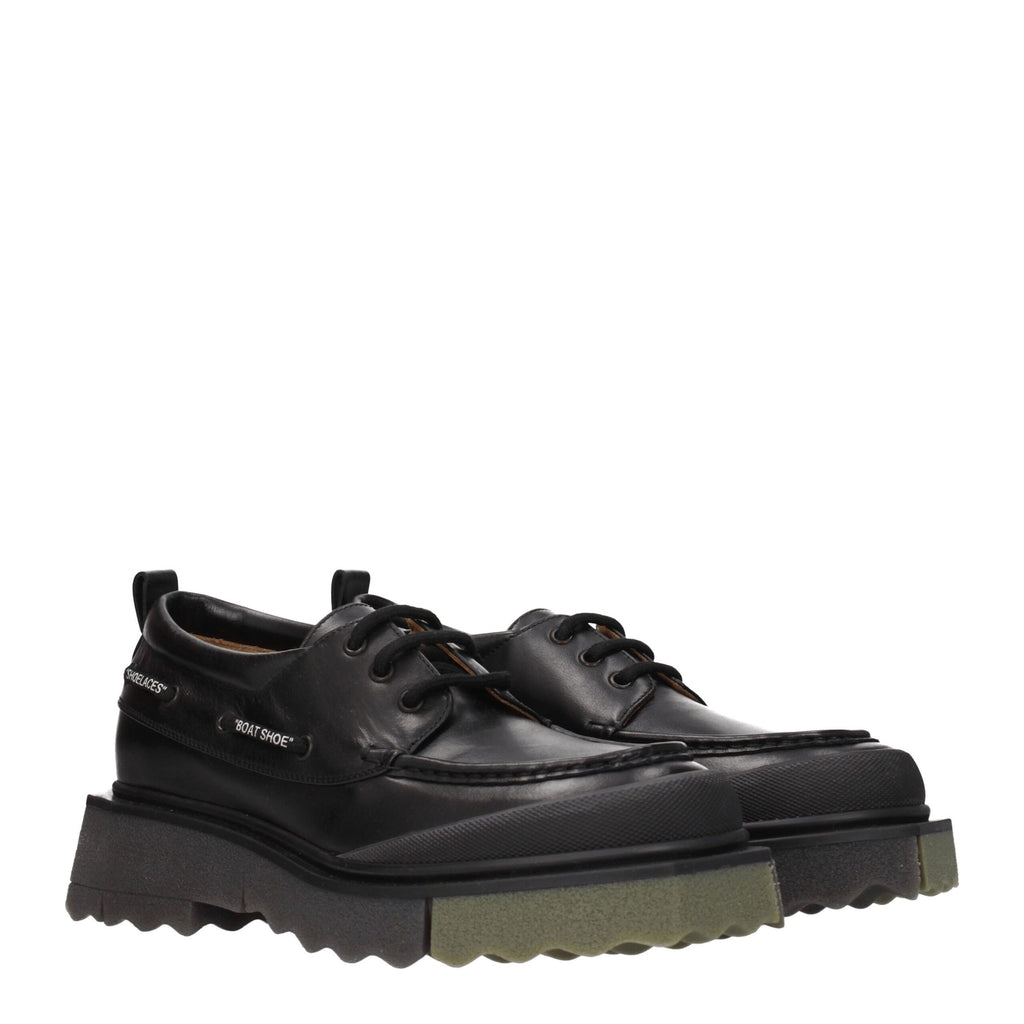 Off-White Black Leather Oxfords And Derby