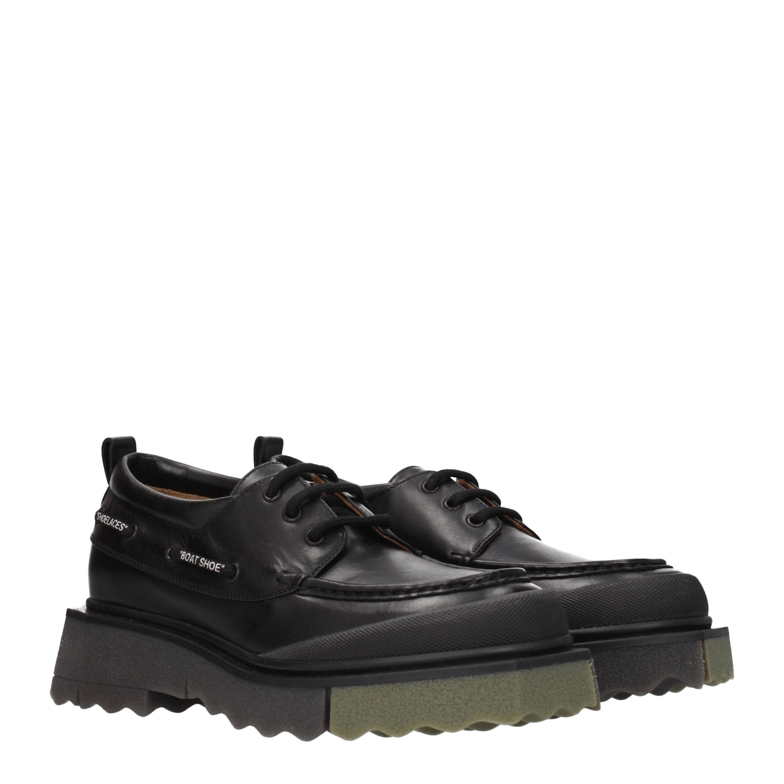 Off-White Black Leather Oxfords And Derby