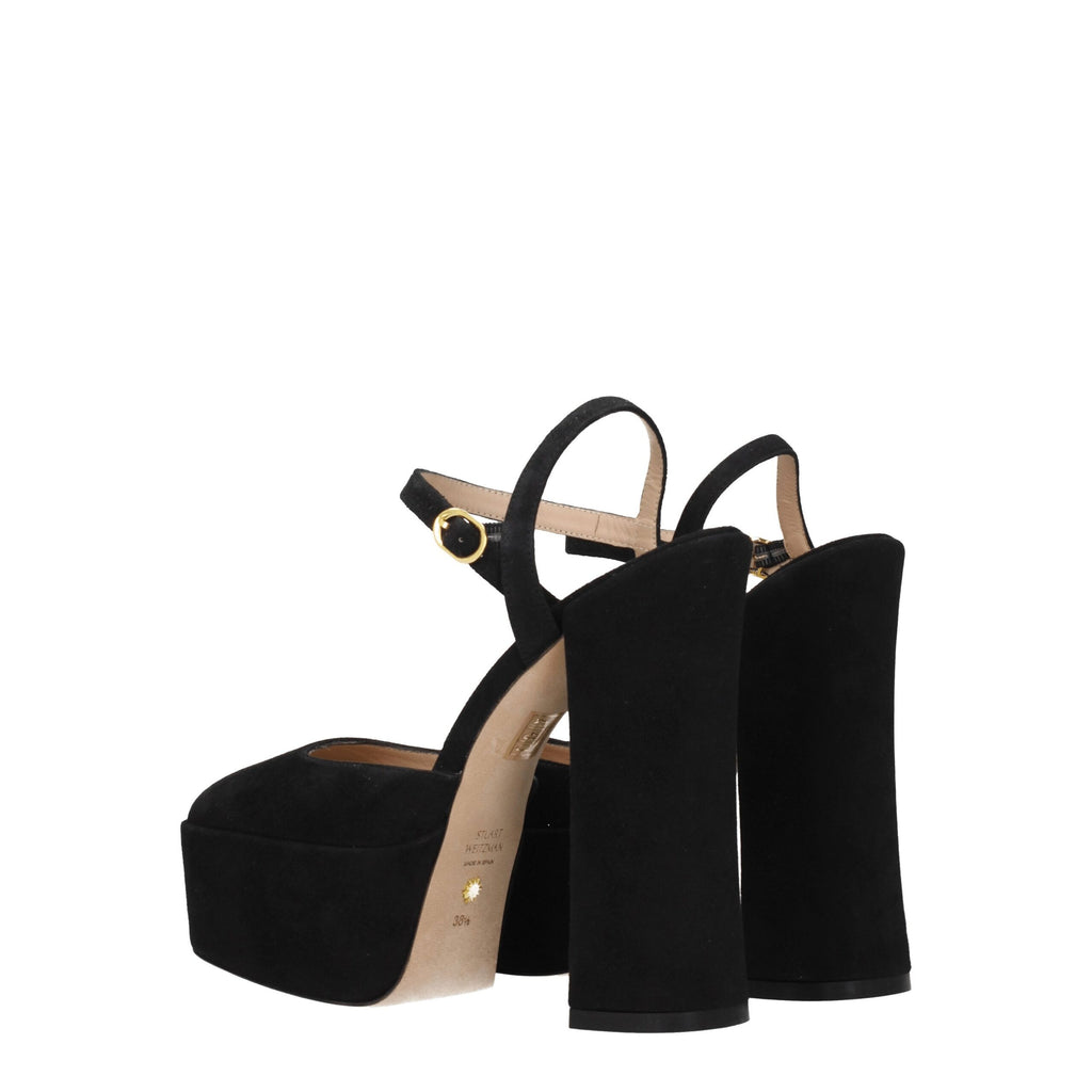 Stuart Weitzman Black Leather Sandal