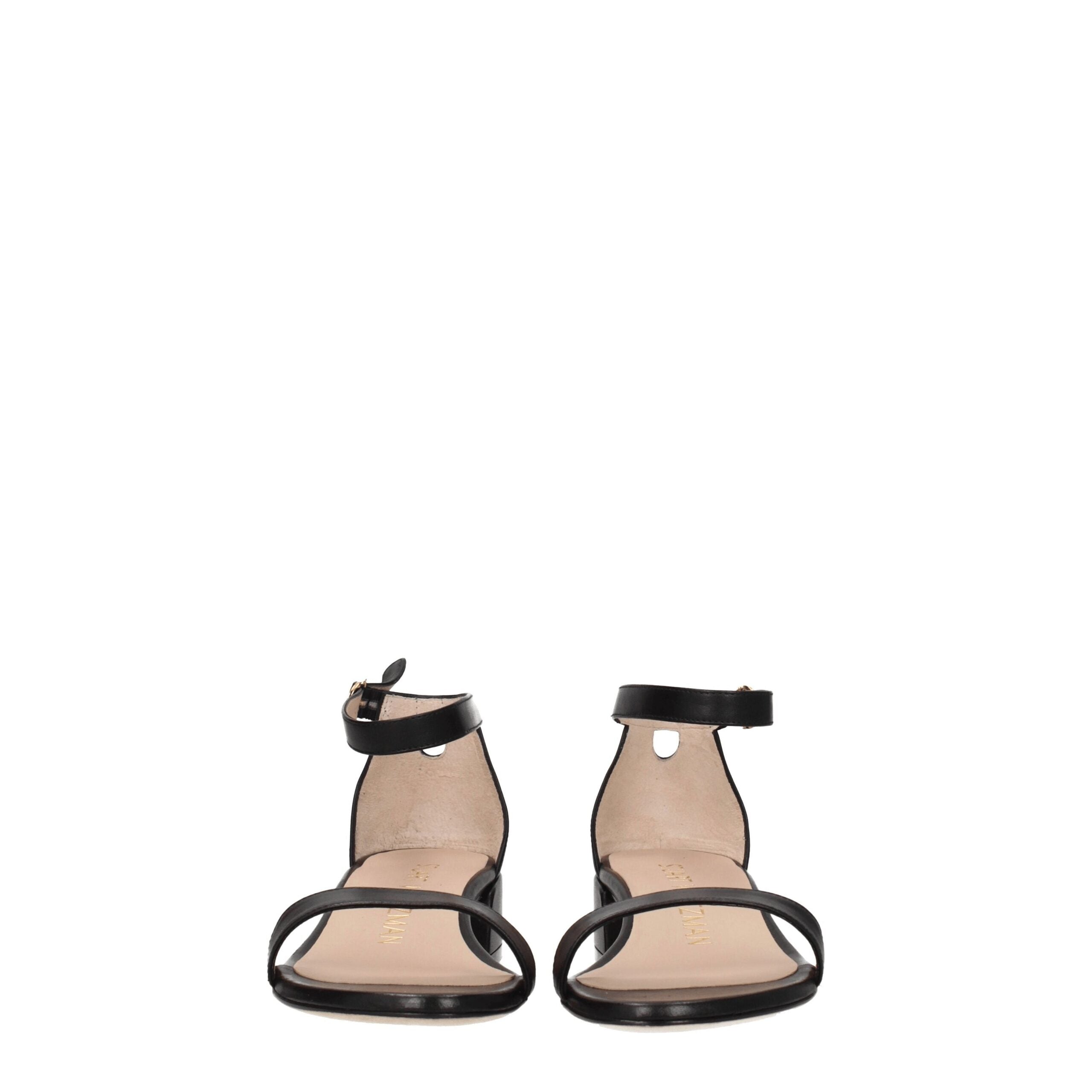 Stuart Weitzman Black Leather Sandal