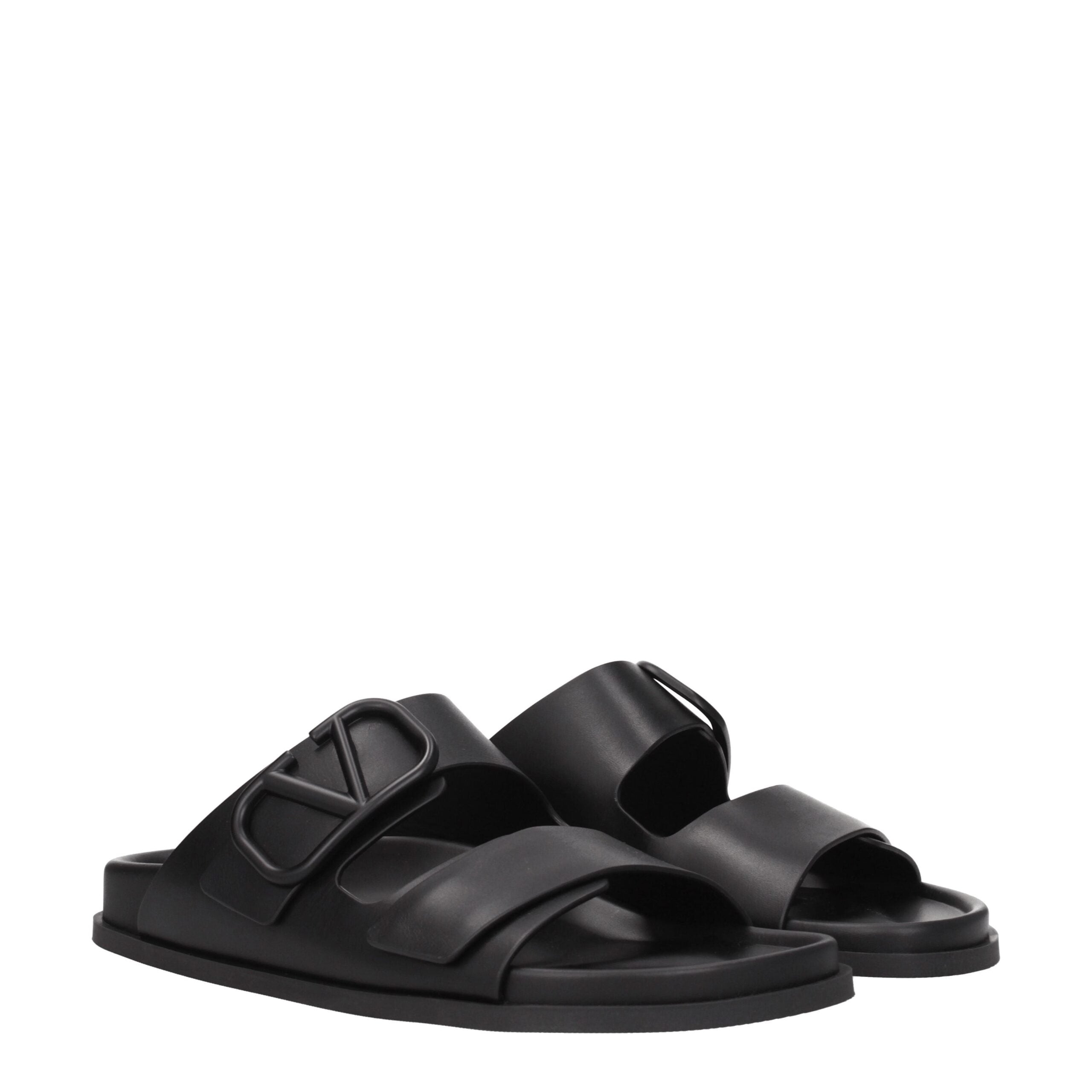 Valentino Garavani Black Leather Slipper