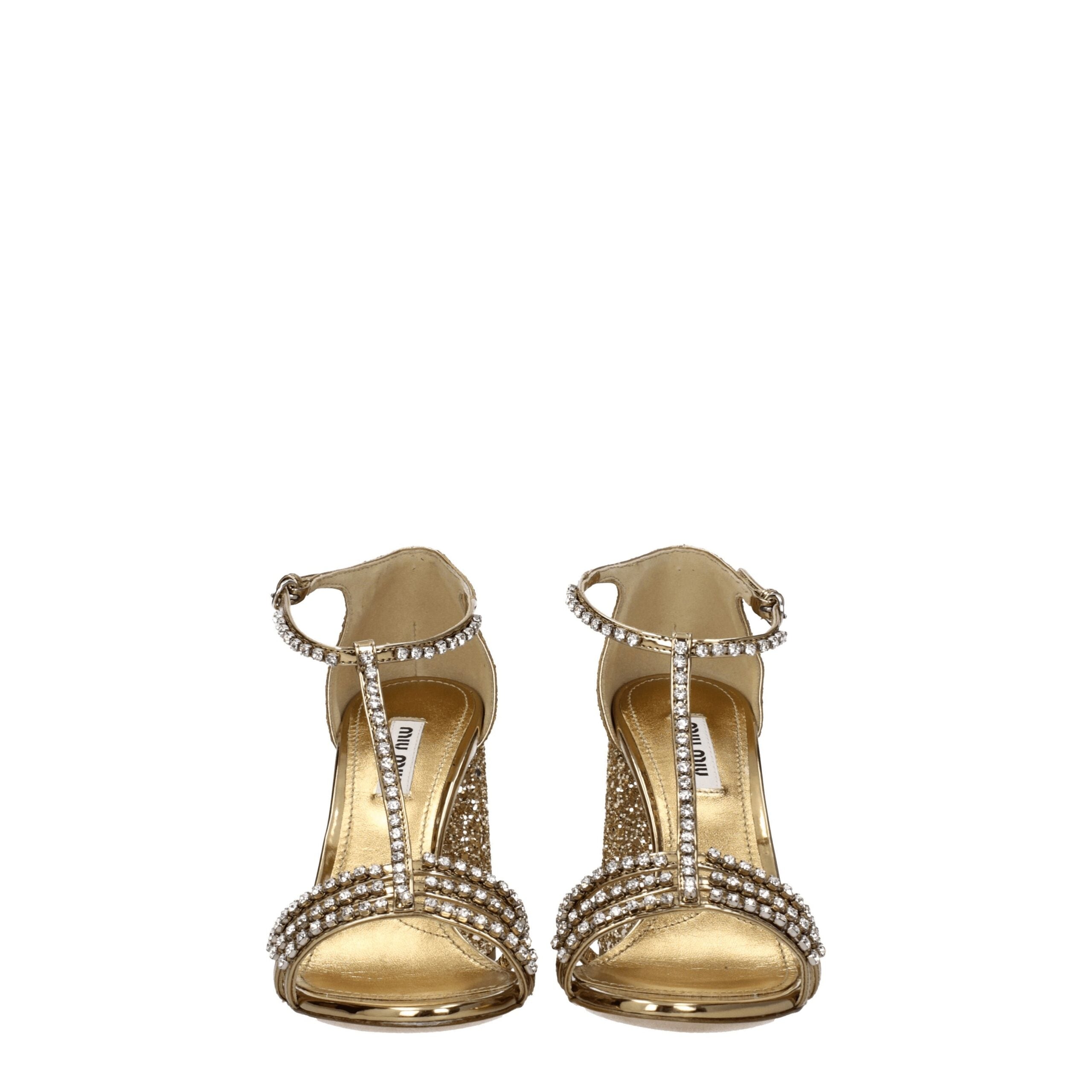 Miu Miu Gold Plastic Sandal