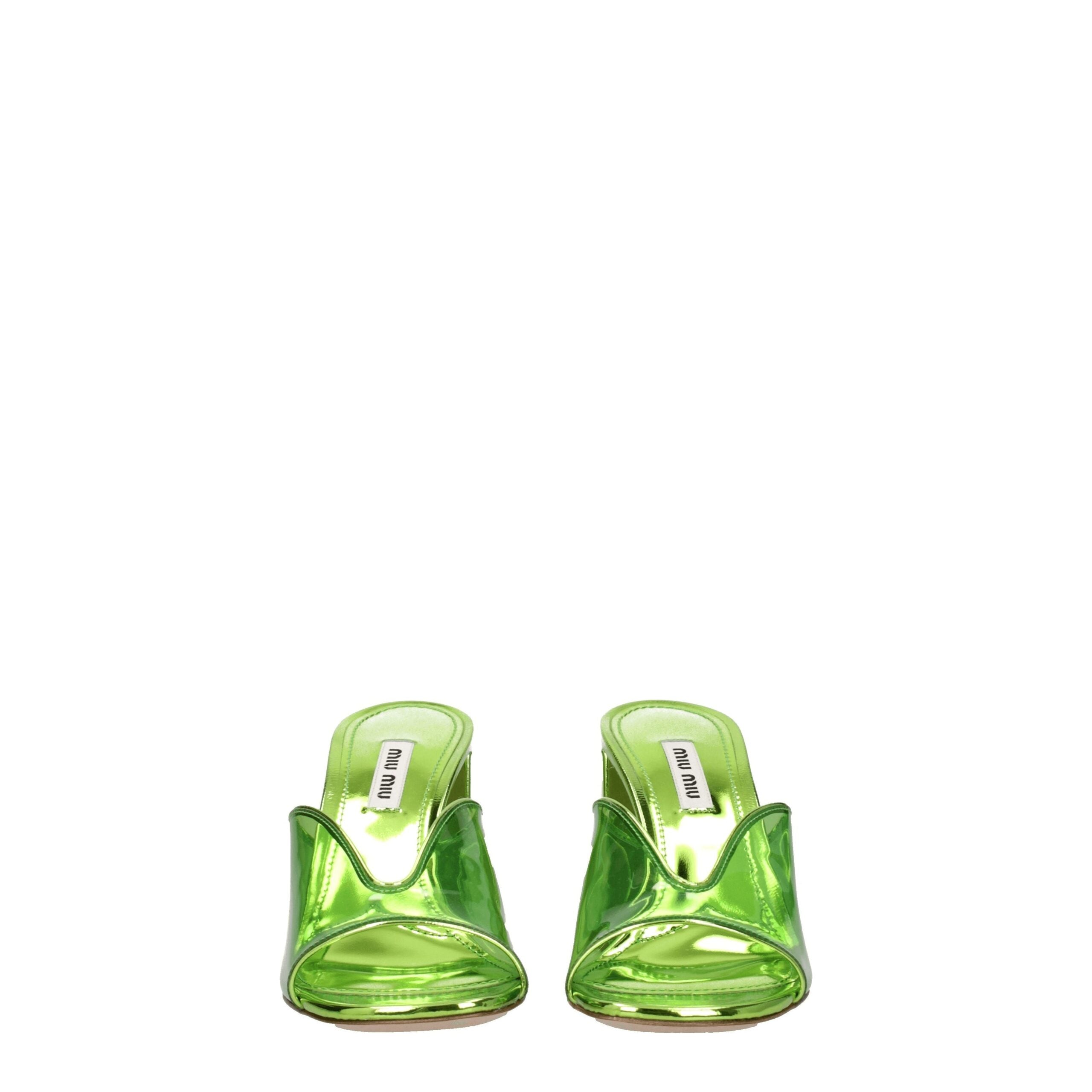 Miu Miu Green Plexiglass Sandal