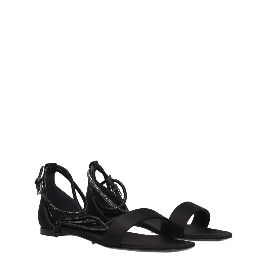 Max Mara Black Satin Sandal